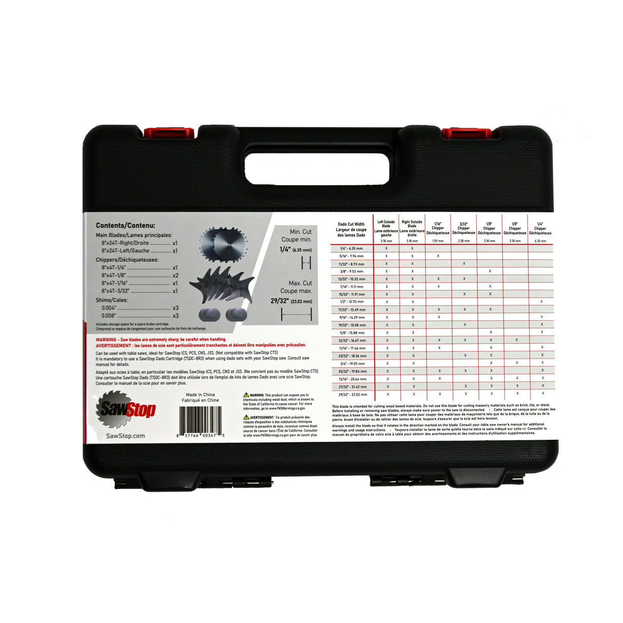 SawStop Premium Dado Set - 8 inch