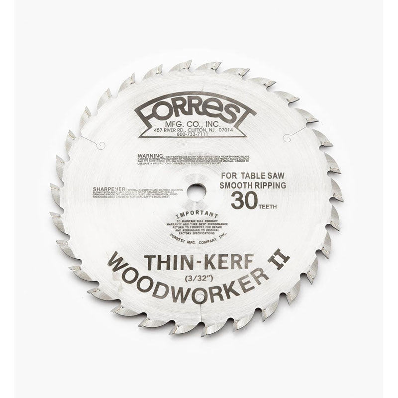 Forrest WWII Thin Kerf Rip Blade - 10in - 30t - 5/8in Arbor