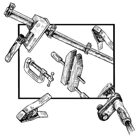 Collage of assorted clamps
