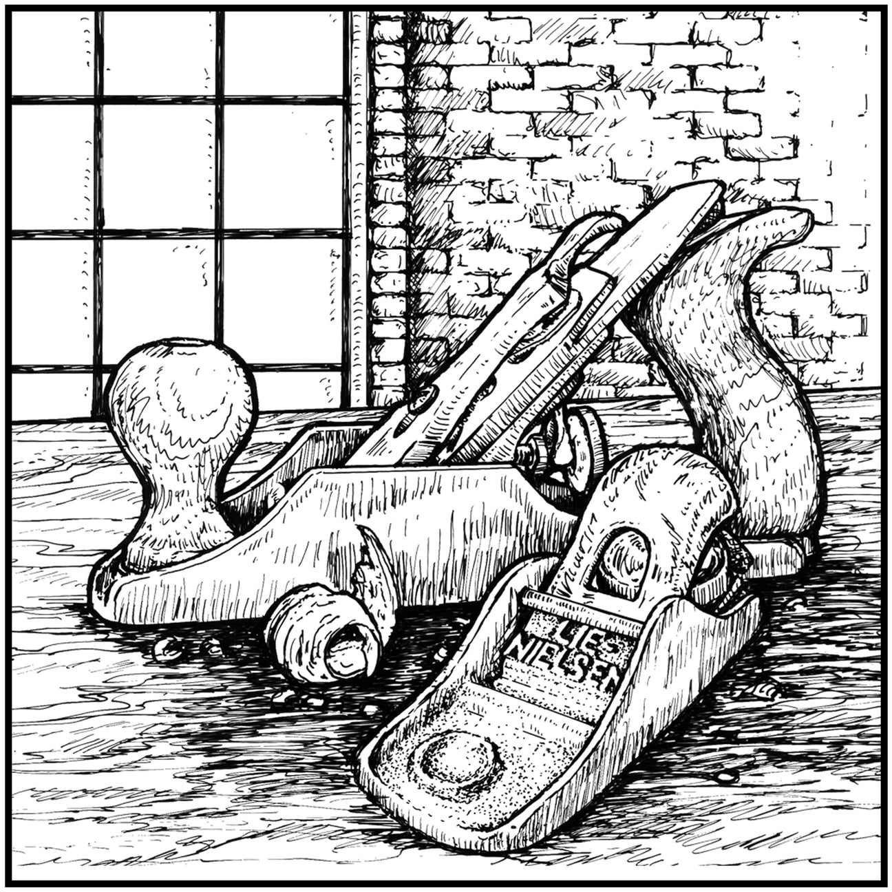 Lie-Nielsen hand planes on workbench 