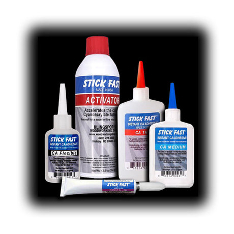 Collection of Stick Fast CA Glue products