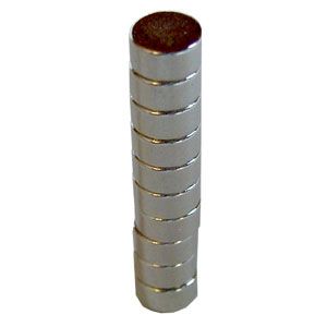 485651: Rare Earth Disc Magnets - 1/4 inch - Pack of 10