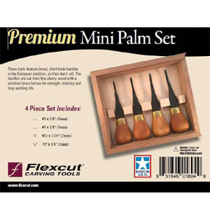 Flexcut Premium Mini Palm Chisels - Set of 4