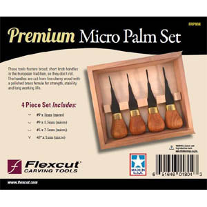 Flexcut Premium Micro Palm Chisels - Set of 4
