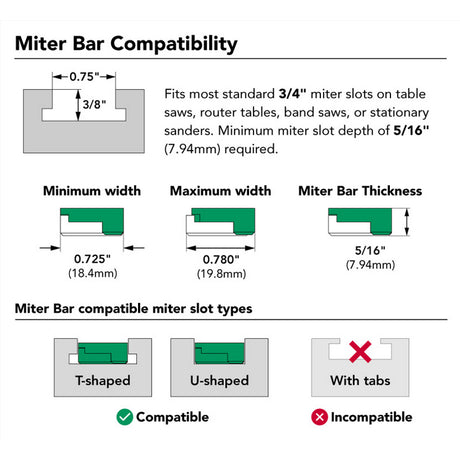 Micro Jig ZeroPlay 750 Miter Bar - Pack of 2