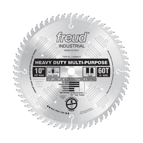 Freud Heavy Duty Multi-Purpose Blade - 10 inch x 60 Tooth - 1/8 inch Kerf