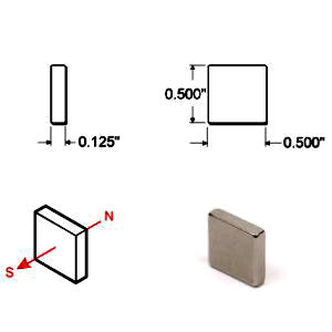 192212: Rare Earth Block Magnets - 1/2 inch - Pack of 10