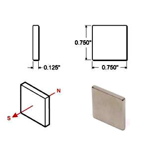 192213: Rare Earth Block Magnets - 3/4 inch - Pack of 6