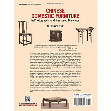 Chinese Domestic Furniture in Photographs and Measured Drawings