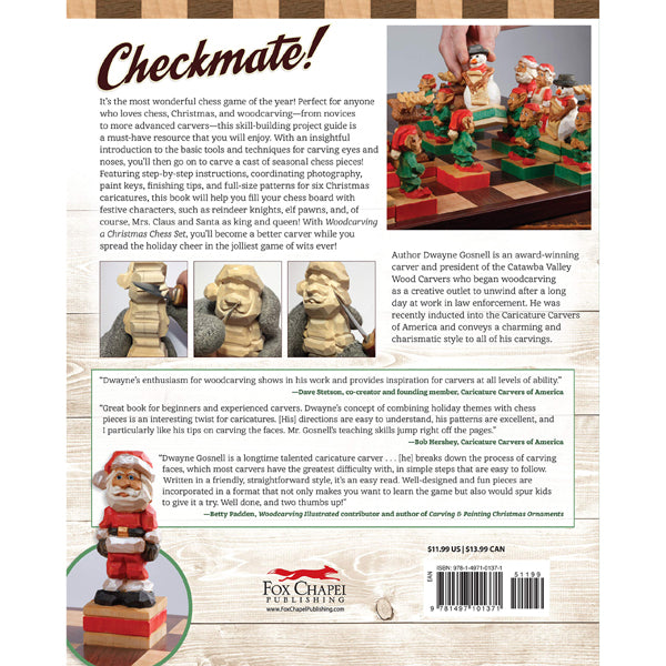 Woodcarving a Christmas Chess Set