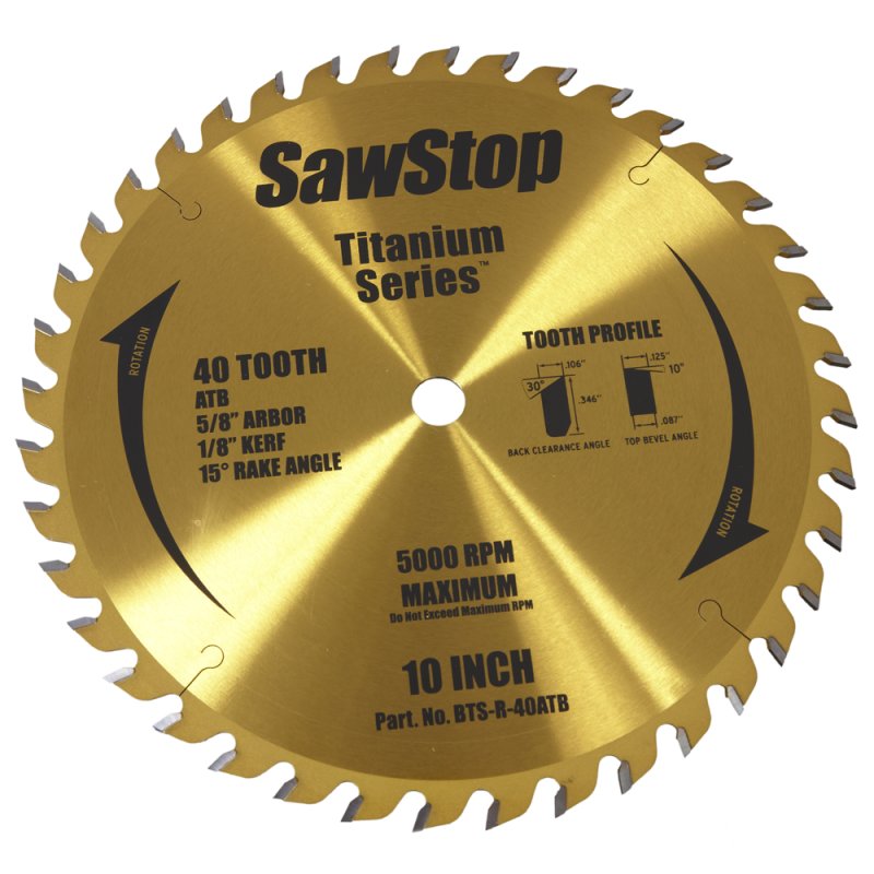 SawStop Titanium Series 10 inch Saw Blade