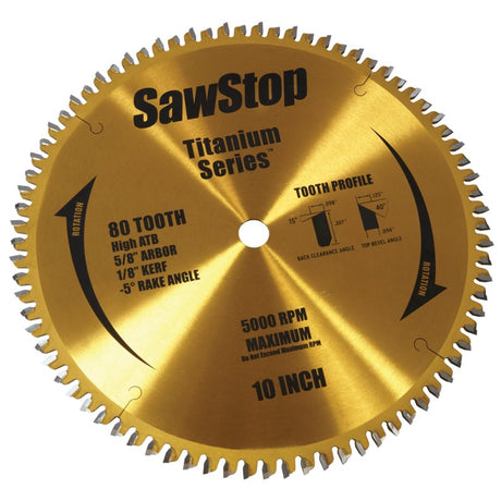 305020: SawStop Titanium Series 10 inch Saw Blade