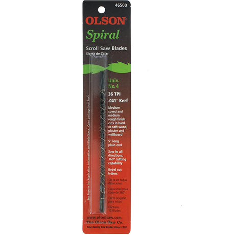 Olson Spiral Scroll Saw Blades  - Pack of 12