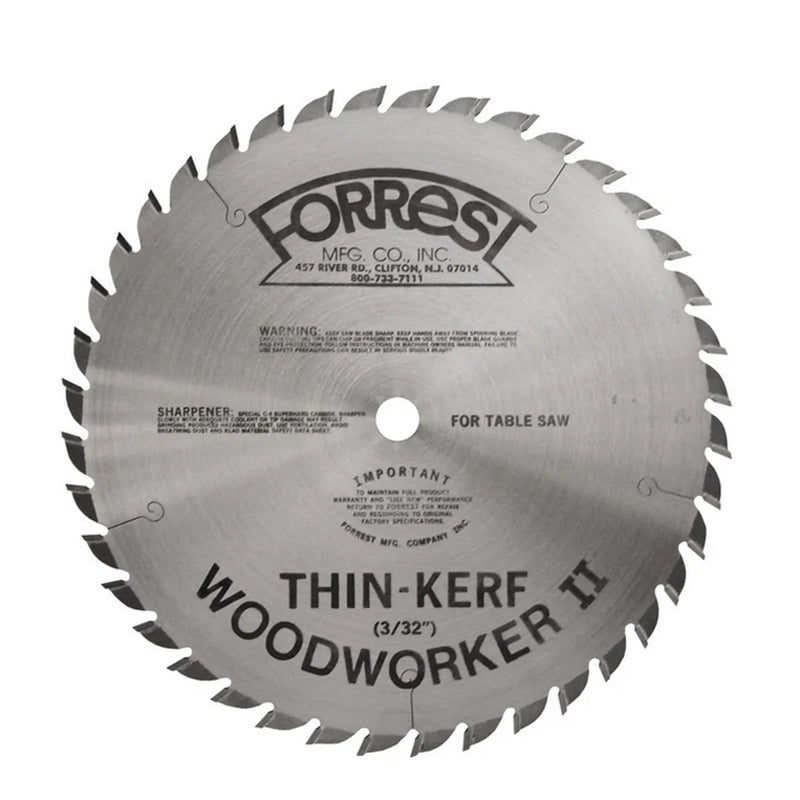 Forrest Woodworker II Combination: 10" x 40 Tooth - 3/32" Thin Kerf