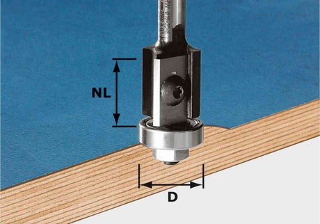 721902: Festool 19mm Insert Flush Trim Router Bit - 8mm shank