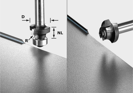 Festool 2mm Roundover Bit - 8mm Shank