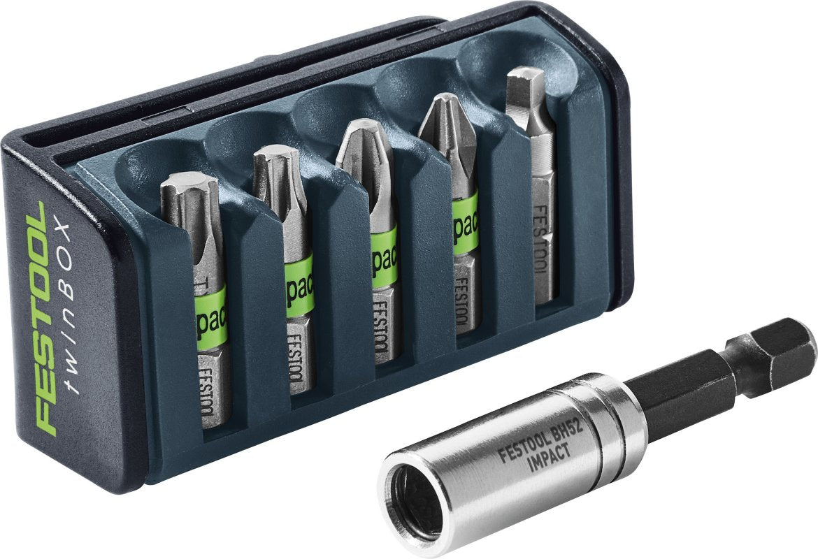 Festool Set of Five Impact Driver Bits with Magnetic Bit Holder