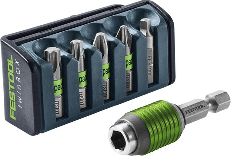 Festool Set of Five Impact Driver Bits with Locking Bit Holder