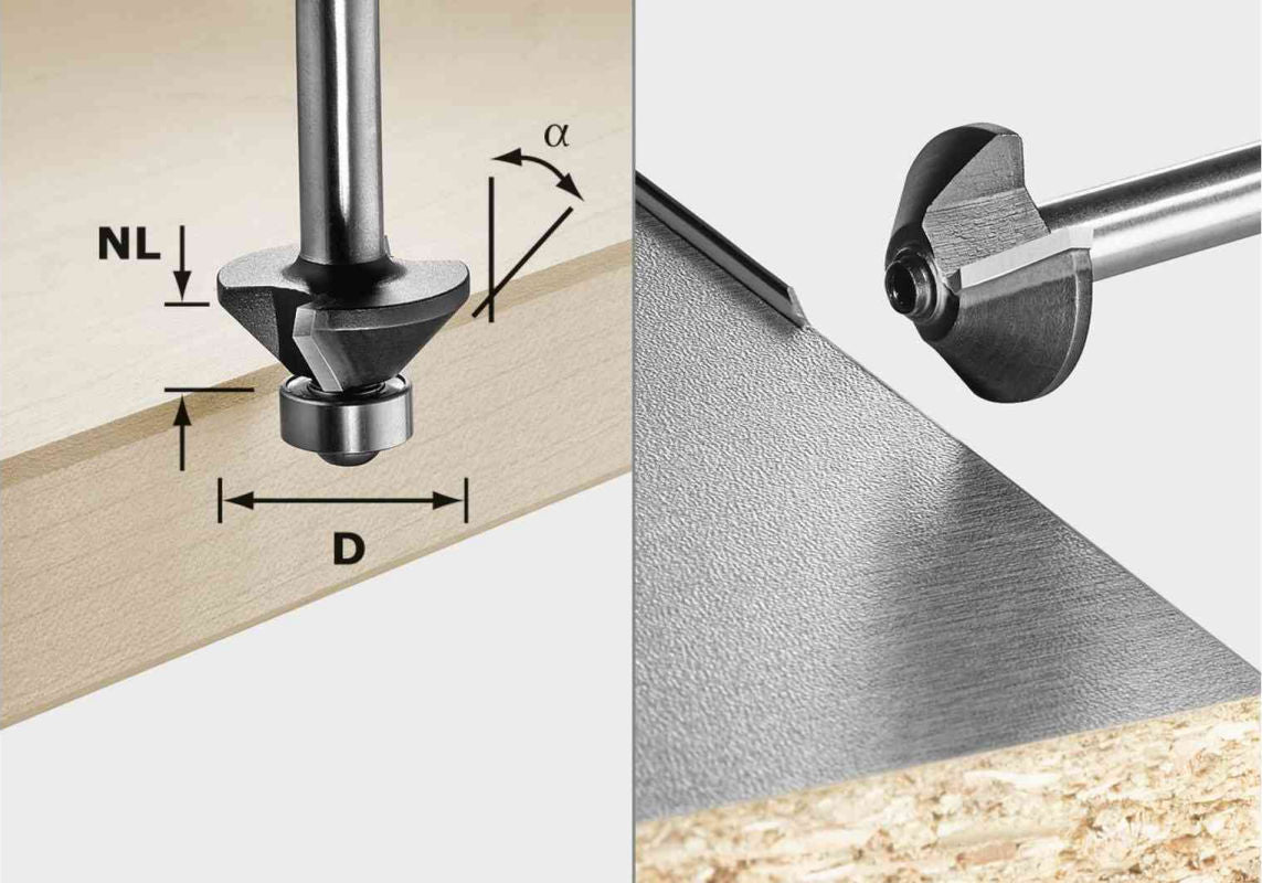726052: Festool Chamfer Router Bits - 8mm shank