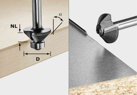Festool Chamfer Router Bits - 8mm shank