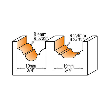 CMT Decorative Ogee Router Bit - 1/4 inch shank